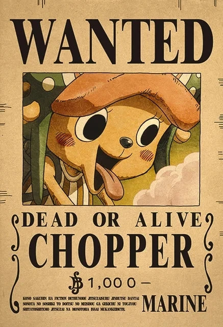 Affiches One Piece Wanted - Designs Exclusifs Eterna