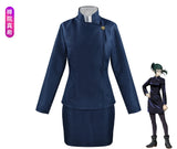 Set cosplay Maki Zenin Jujutsu Kaisen – top, jupe et perruque polyester unisexe