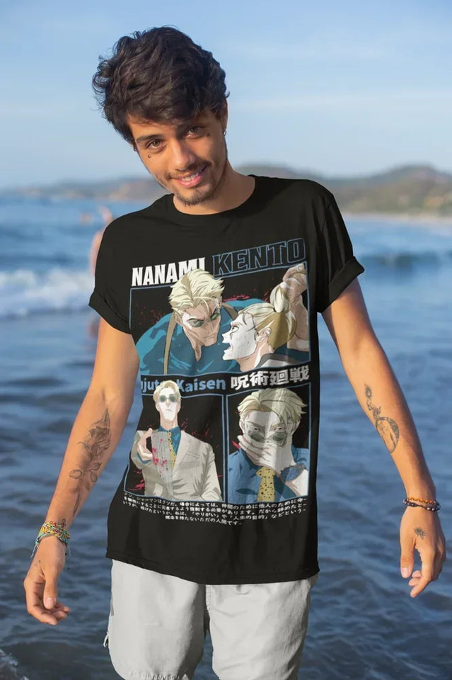 T-shirt Nanami Kento Jujutsu Kaisen pour homme en coton biologique








