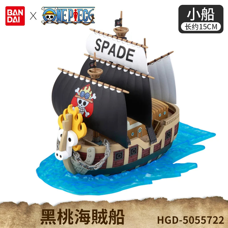 Figurine bateau One Piece représentant le navire au drapeau des pirates avec détails colorés