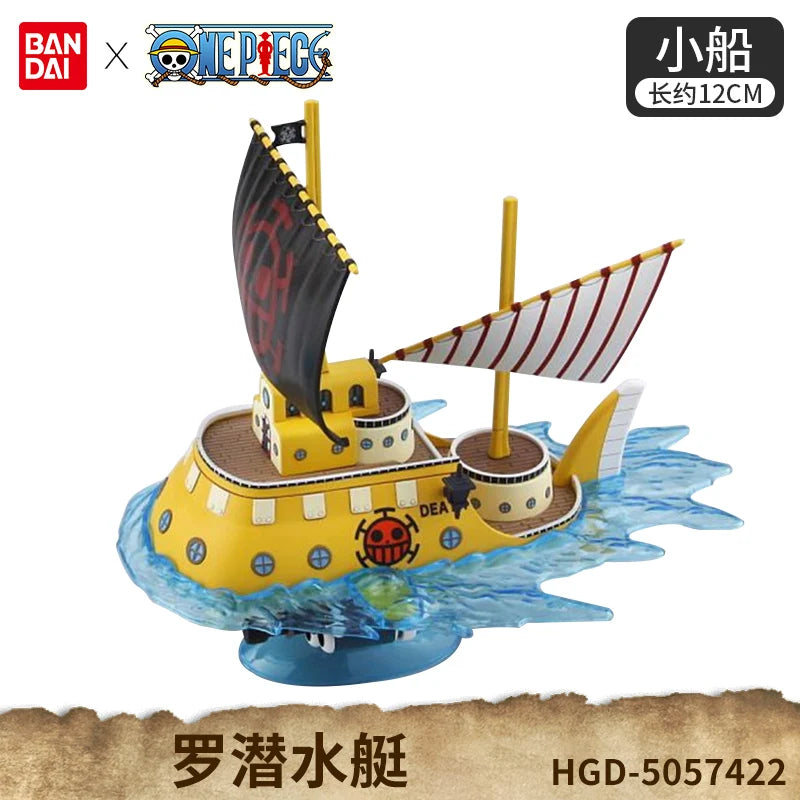 Figurine bateau One Piece en modèle réduit avec voiles et détails colorés, idéale pour les collectionneurs
