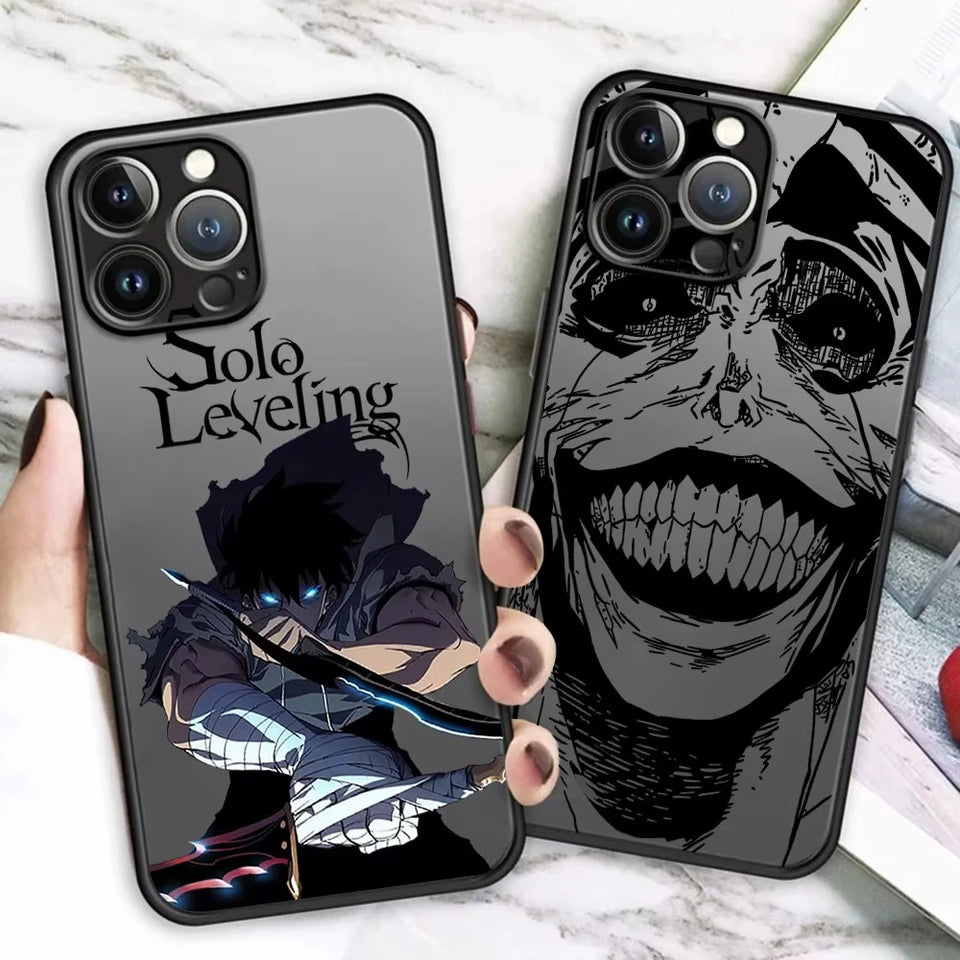 Coque iPhone Solo Leveling avec design animé et impression artistique sur deux côtés