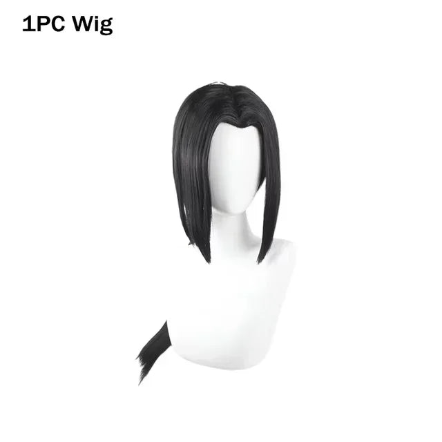 Perruque noire pour costume Kimono One Piece Robin avec des mèches longues et droites