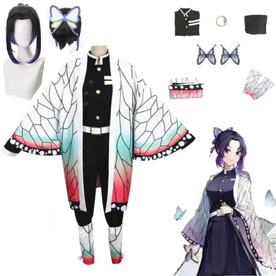 Costume Shinobu Kocho avec kimono, perruque et accessoires pour fans de cosplay