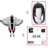Costume Shinobu Kocho avec kimono coloré et accessoire de perruque pour cosplay animé