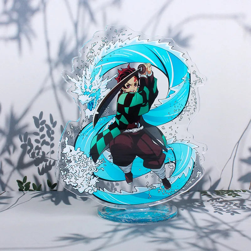 Figurine Demon Slayer 16 cm de Tanjiro Kamado en action avec des effets aquatiques dynamiques