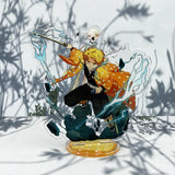 Figurine Demon Slayer 16 cm représentant un personnage dans une pose dynamique avec des effets spéciaux