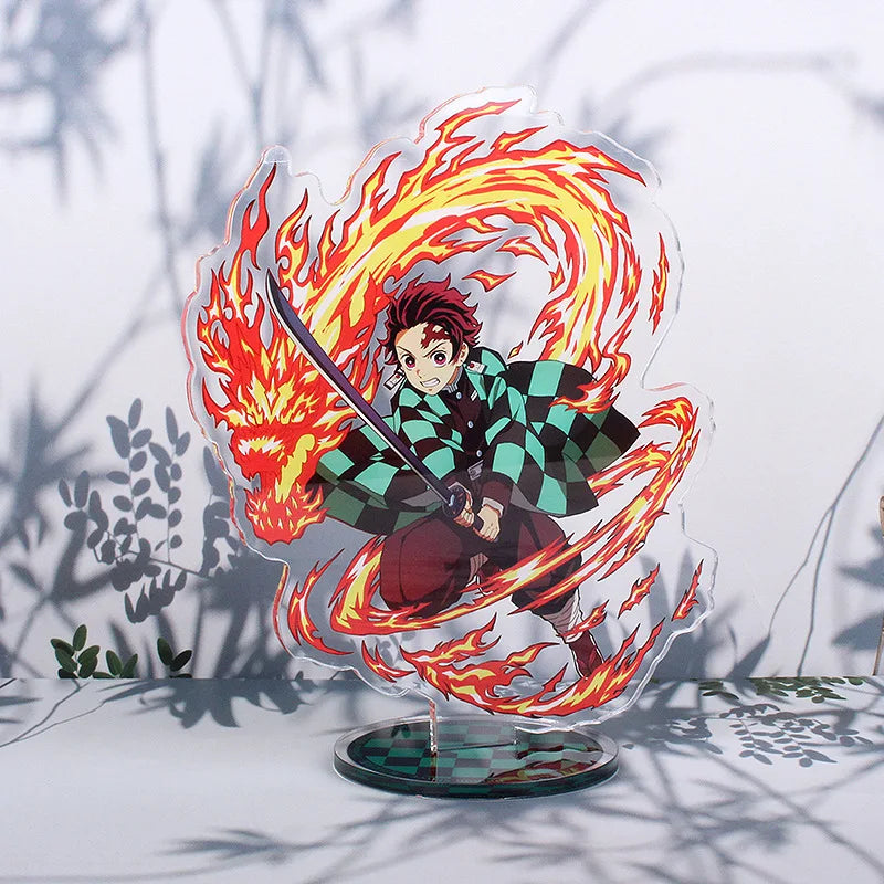 Figurine Demon Slayer 16 cm représentant un personnage avec un katana et des flammes vives