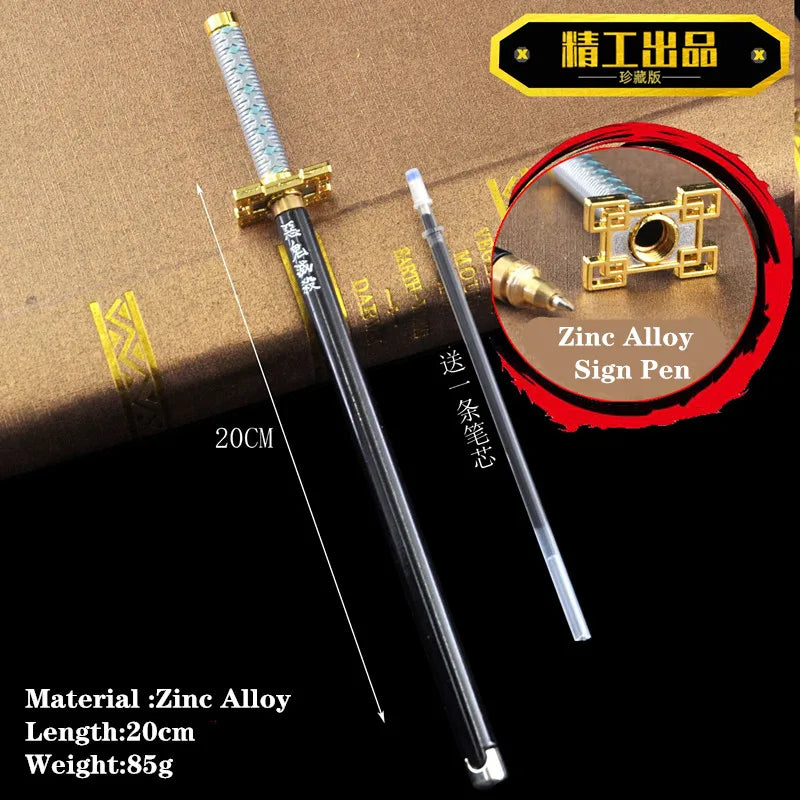Stylo épée Demon Slayer en alliage de zinc de 20 cm, idéal pour les fans d'anime et de collection