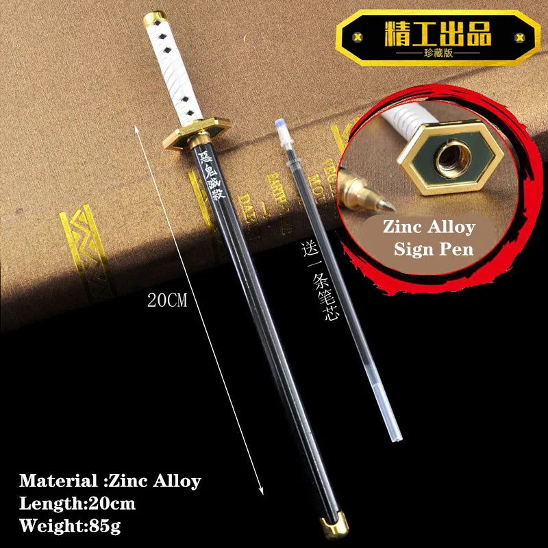 Stylo épée Demon Slayer en alliage de zinc de 20 cm avec design détaillé et élégant