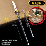 Stylo épée Demon Slayer en alliage de zinc de 20 cm avec design détaillé et élégant