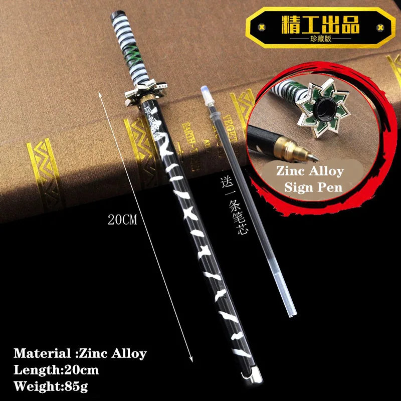 Stylo épée Demon Slayer en alliage de zinc de 20 cm, design stylisé avec un poids de 85g