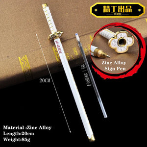 Stylo épée Demon Slayer en alliage de zinc de 20 cm, idéal pour les fans d'anime et de populaires mangas