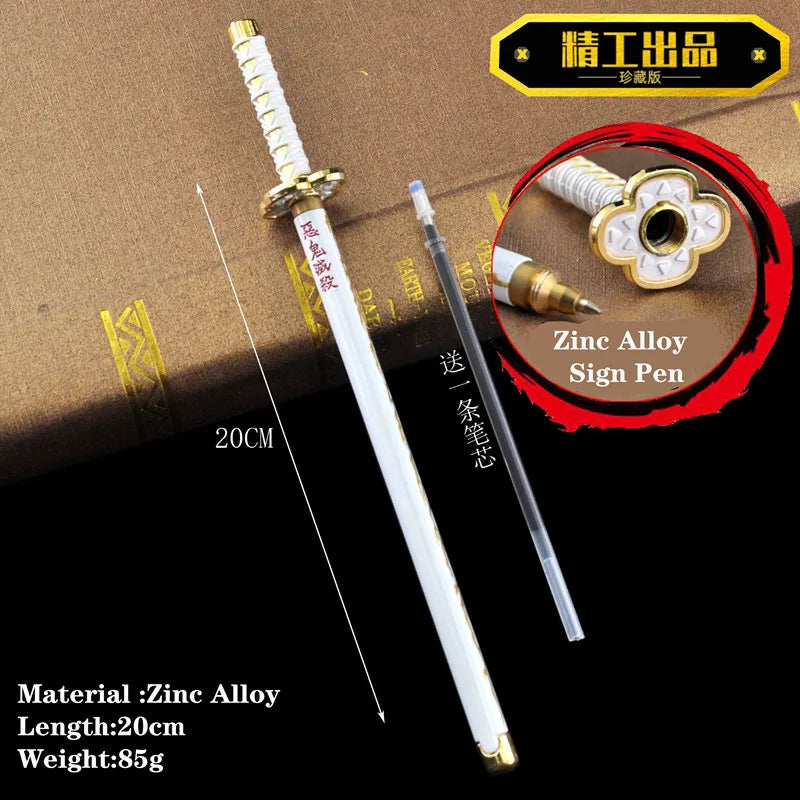 Stylo épée Demon Slayer en alliage de zinc de 20 cm, idéal pour les fans d'anime et de populaires mangas