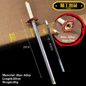 Stylo épée Demon Slayer en alliage de zinc de 20 cm avec design inspiré du manga
