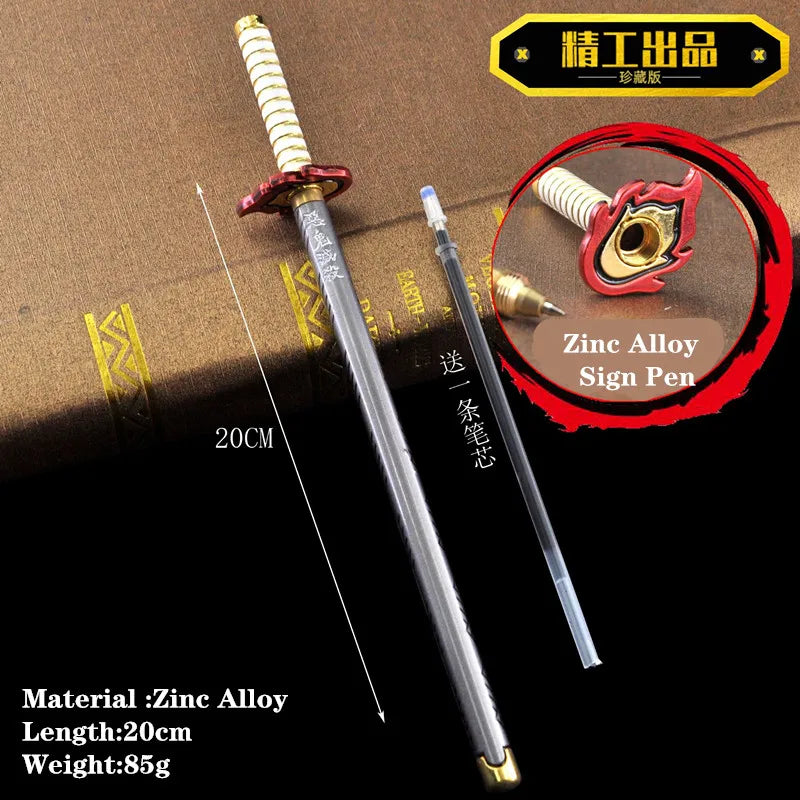 Stylo épée Demon Slayer en alliage de zinc de 20 cm avec design inspiré du manga