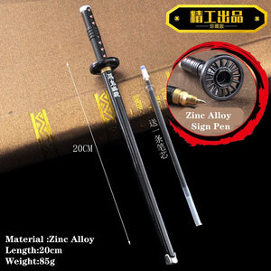 Stylo épée Demon Slayer en alliage de zinc de 20 cm, design détaillé pour les fans d'anime