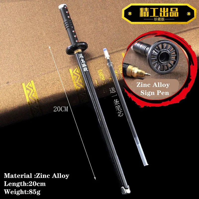 Stylo épée Demon Slayer en alliage de zinc de 20 cm, design détaillé pour les fans d'anime