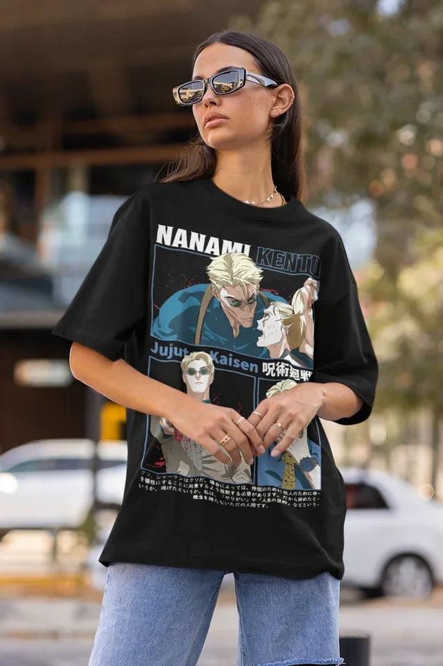 T-shirt Nanami Kento Jujutsu Kaisen pour homme en coton biologique








