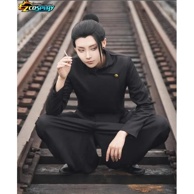 Set cosplay Geto Suguru Jujutsu Kaisen – haut et pantalon polyester unisexe