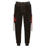 Pantalon noir avec poches, idéal pour un ensemble cosplay Jujutsu Kaisen d'Eterna