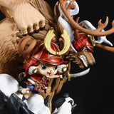 Figurine Chopper Wano en tenue de samouraï avec un ours puissant en arrière-plan