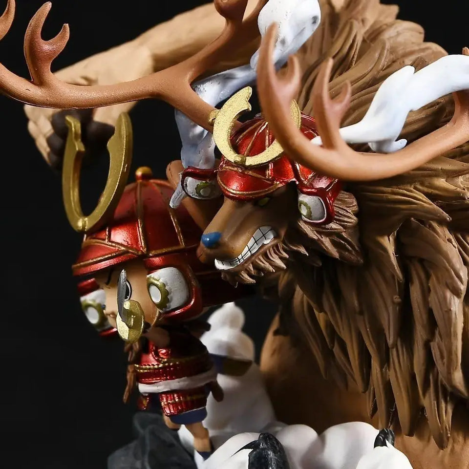Figurine Chopper Wano avec détails colorés et accessoires, parfaite pour les fans de One Piece