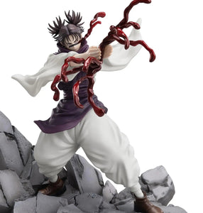 Figurine Choso Jujutsu Kaisen en action, avec des détails réalistes et une pose dynamique sur une base rocheuse