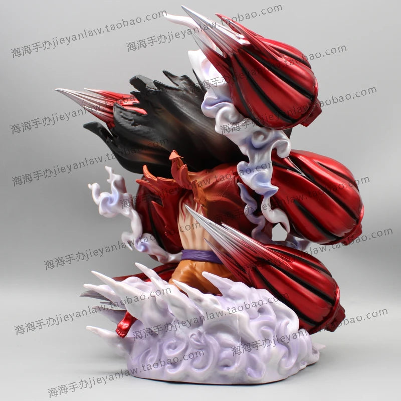 Figurine Luffy Gear 4 dynamique avec des détails impressionnants et des effets de mouvement réalistes