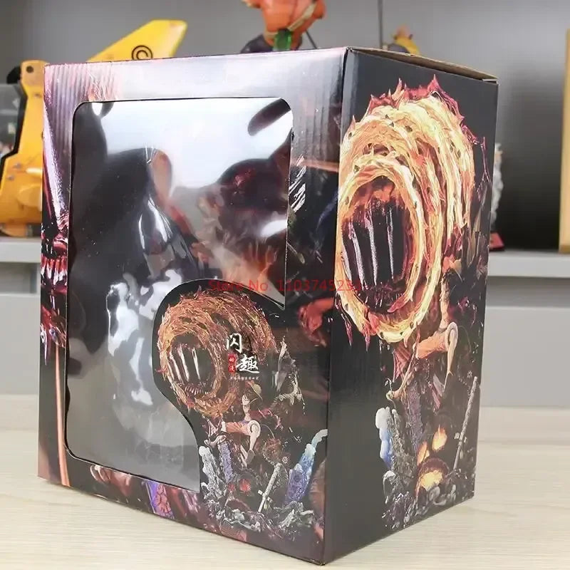 Boîte de figurine Luffy Red Rock avec design détaillé et accents colorés, idéale pour les collectionneurs