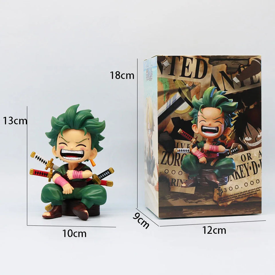 Figurine One Piece Luffy Zoro en PVC de 18cm avec un design dynamique et coloré