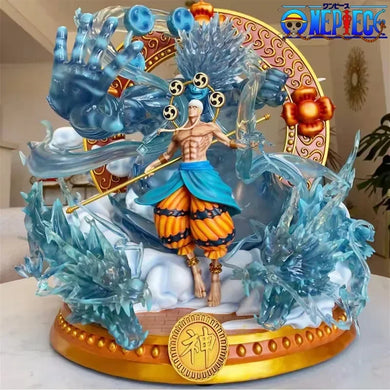 Figurine Thor Enel One Piece en action avec effets lumineux et finition détaillée