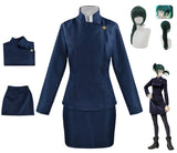 Set cosplay Maki Zenin Jujutsu Kaisen – top, jupe et perruque polyester unisexe