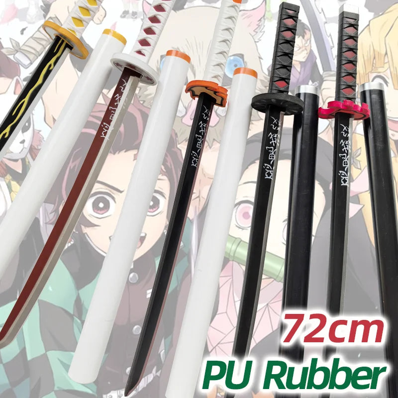 Épé e katana cosplay mousse de 72 cm en caoutchouc PU, idéale pour les fans de cosplay