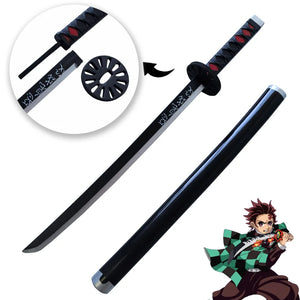 Épée katana cosplay mousse Eterna avec design détaillé et poignée noire pour fans d'anime