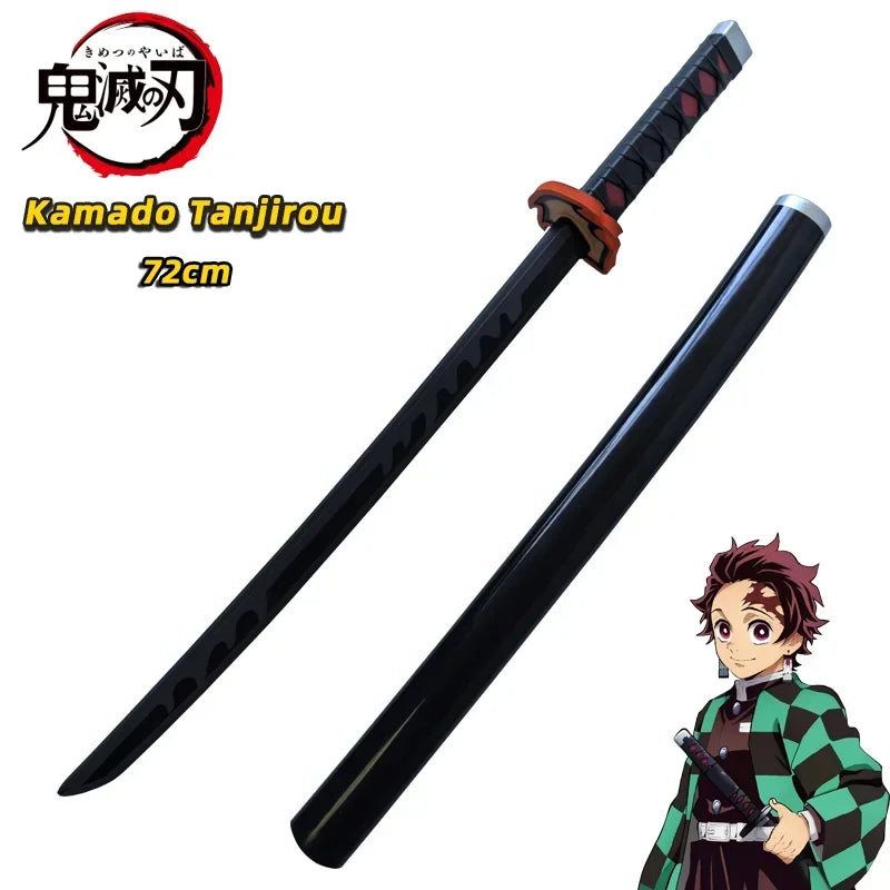 Épée katana cosplay mousse de Kamado Tanjirou de 72cm avec fourreau noir