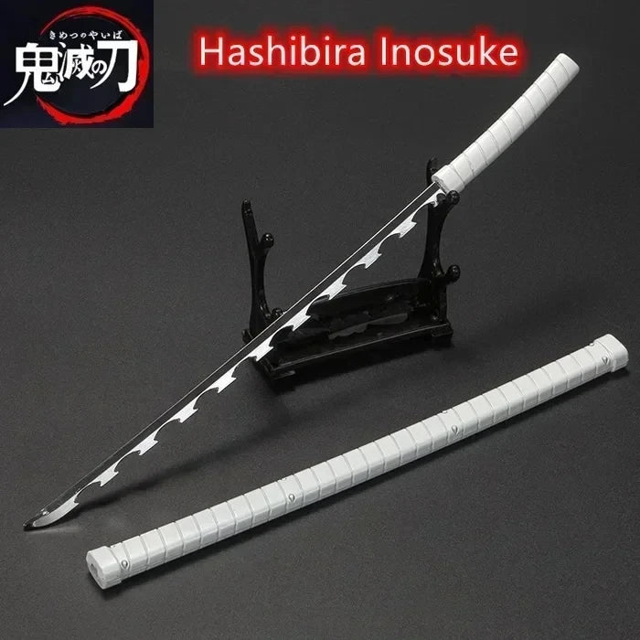 Réplique de katana Tanjiro Kamado d'Eterna, avec lame effilée et prise blanche pour collectionneurs