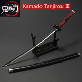 Épée katana Tanjiro Kamado en métal avec support élégant pour collectionneurs et fans d'animation