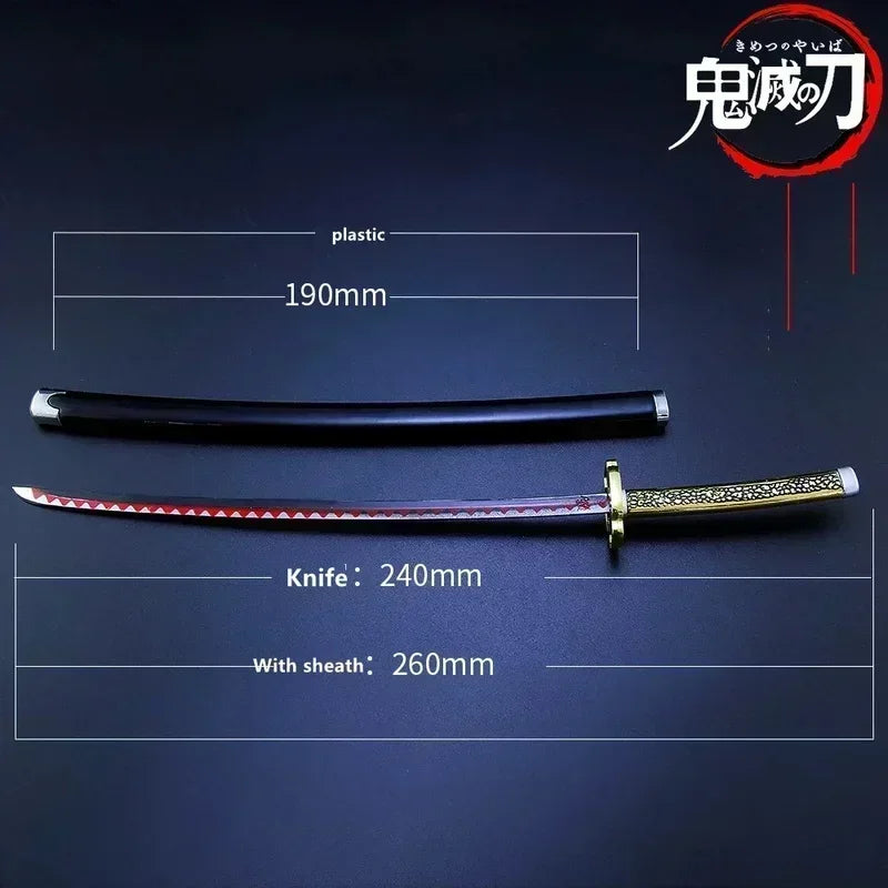 Katana Tanjiro Kamado en plastique avec lame de 240mm et fourreau de 260mm pour les fans d'animés