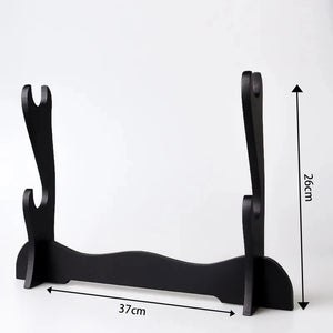 Support en bois noir pour katana Tanjiro Kamado, dimensions 37 cm par 26 cm, idéal pour l'affichage