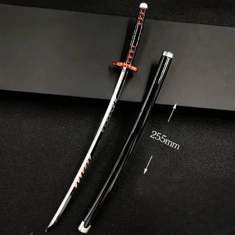 Katana Tanjiro Kamado avec lame incurvée de 255mm et poignée ornée d'un motif unique