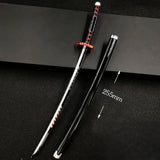 Katana Tanjiro Kamado avec lame incurvée de 255mm et poignée ornée d'un motif unique