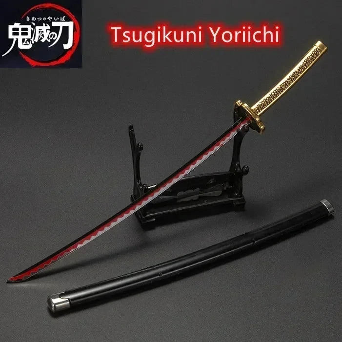 Katana Tanjiro Kamado avec un support en bois, inspirée par le personnage de Tsugikuni Yoriiichi