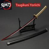 Katana Tanjiro Kamado avec un support en bois, inspirée par le personnage de Tsugikuni Yoriiichi