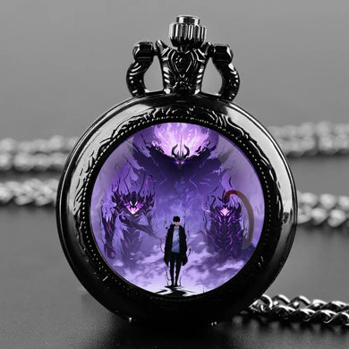 Montre à gousset vintage quartz avec design unique et artistique d'un paysage fantasmagorique