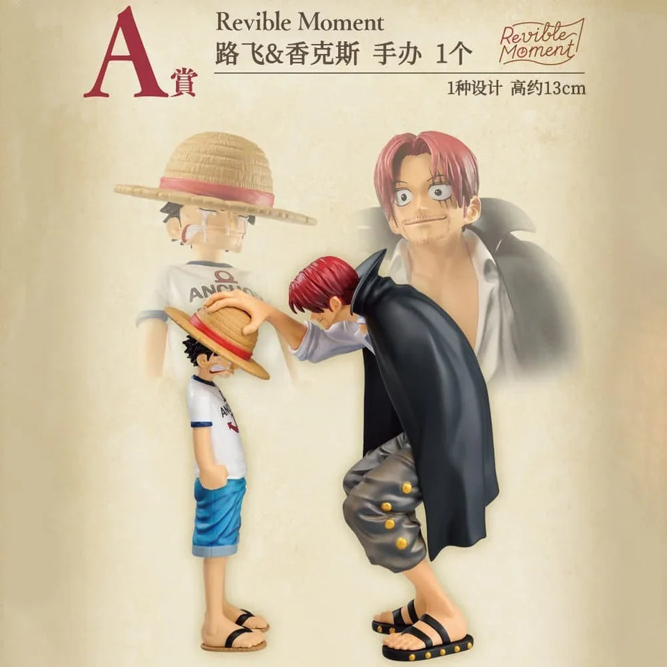 Figurine One Piece 15 cm de Luffy et Shanks avec des détails vibrants et expressifs
