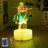 Lampe 3D Eterna de Zoro avec télécommande, éclairage coloré et design lumineux pour les fans d'animés