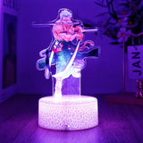 Lampe LED Eterna avec personnage d'animation en acrylique et base lumineuse colorée