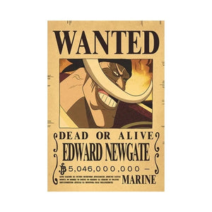 Affiche One Piece Wanted pour Edward Newgate avec une prime de 5,046,000,000 Berries