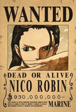 Affiche One Piece Wanted de Nico Robin avec un prix de 930 millions deberries